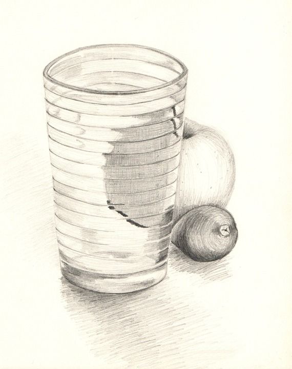 铅笔 石墨 静物 玻璃 苹果 画画 插图 绘画 艺术