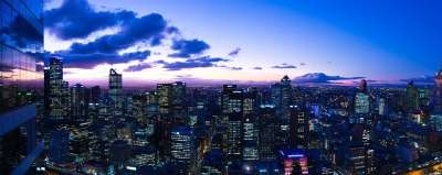 天际线 黄昏 墨尔本 中央商务区 澳大利亚 城市景观 建造 夜晚