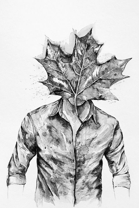 男人 超现实的 水彩 隐藏 脸 神秘 时尚 画画 男性 绘画