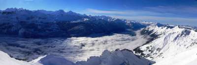 阿尔卑斯山 山 冬天 全景图 雪 滑雪 寒假 景观