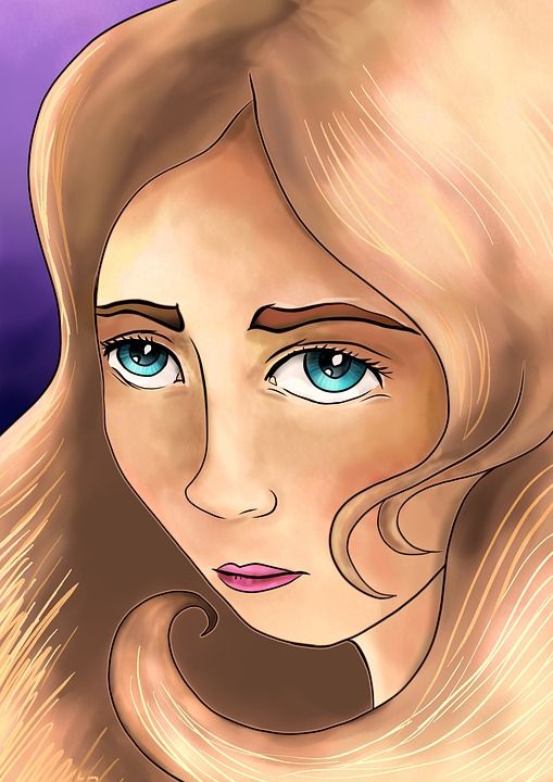 女士 女孩 女孩的脸 美丽的 时尚 魅力 画画 吸引人的 头发