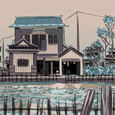 艺术品 绘画 画画 装饰 设计 丰富多彩的 装饰性的 房子 日本