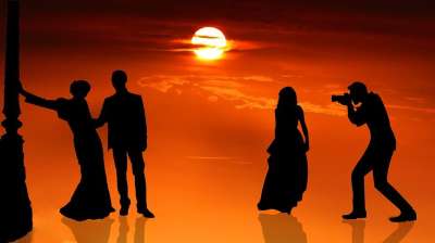 日落 婚礼 图片 摄影师 夫妻 浪漫 浪漫的 爱 已婚 剪影