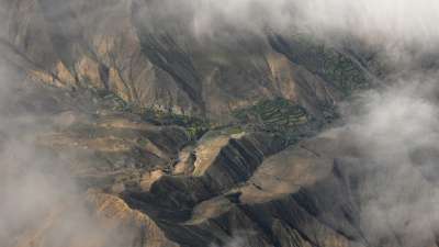 喜马拉雅山 飞行 山 景观 鸟瞰图