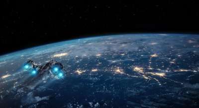 飞船 行星 星系 空间 未来 宇宙 星星 科幻 星云 背景