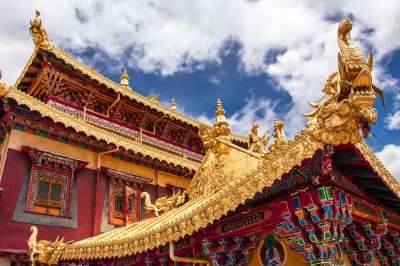 香格里拉 寺庙 乙 建造 佛教 云南 地标 风景秀丽的 风景