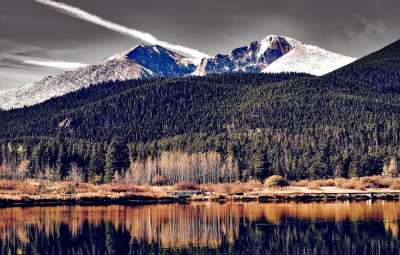 科罗拉多州 景观 山 雪 森林 树木 自然 户外 桥 湖