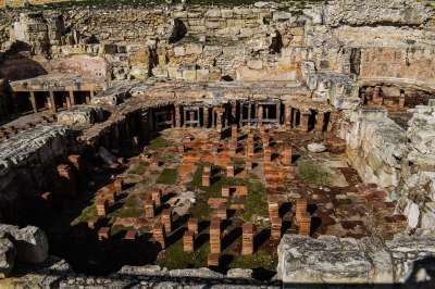 塞浦路斯 Kourion 古老的 地点 地中海 结构 罗马浴场