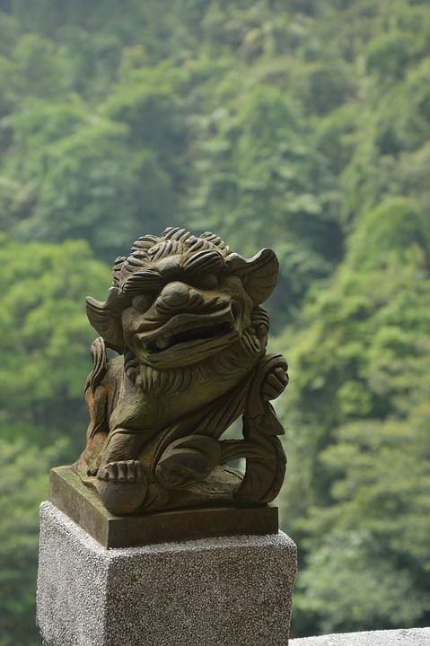 石狮子 古朴石狮子 优美的石狮子