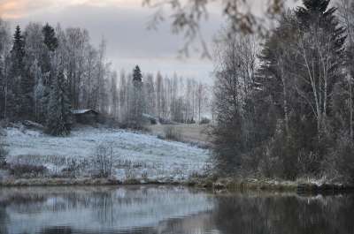 冬天 景观 雪 小屋