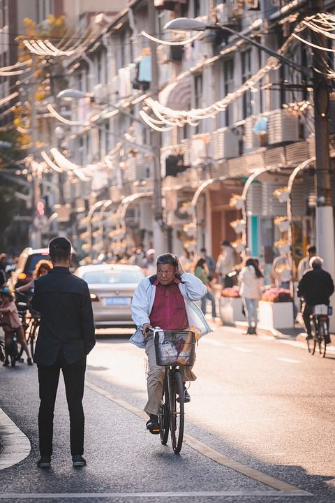 自行车, 老人, 街道, 路, 男人, 骑自行车, 旅行, 城市的, 生活方式