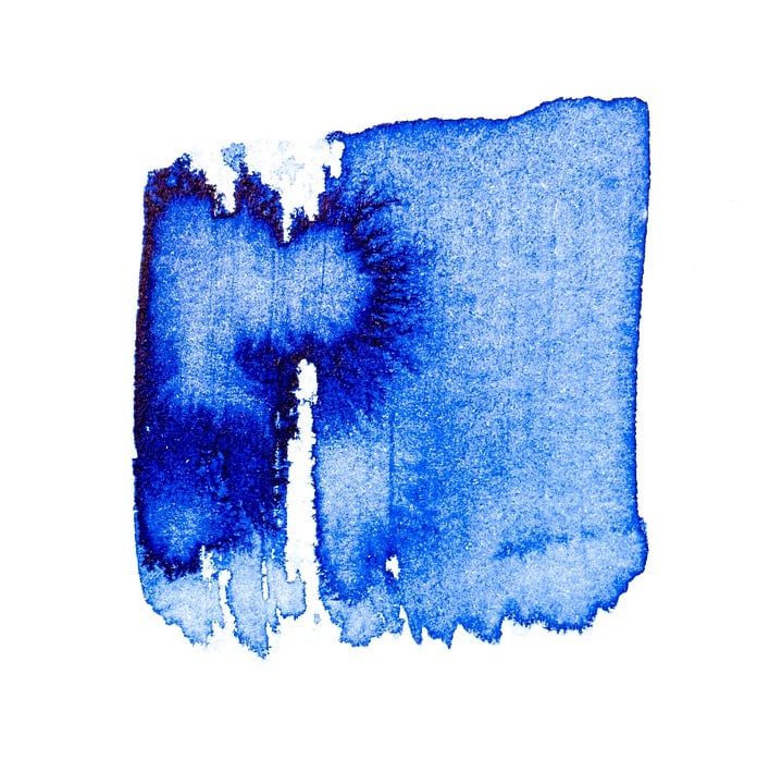 蓝色的 水彩 画 抽象 质地 孤立 艺术 中风 设计 绘画