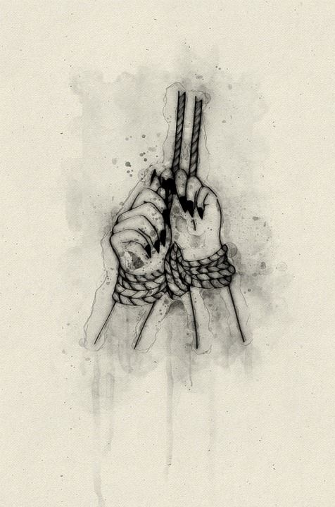 捆绑 手 色情 线条艺术 画画 绘画 感性的 黑色墨水 画