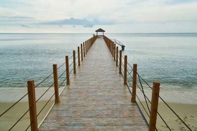 桥 海 看法 作品 多云的 云 自然 背景 和平 天空 海岸