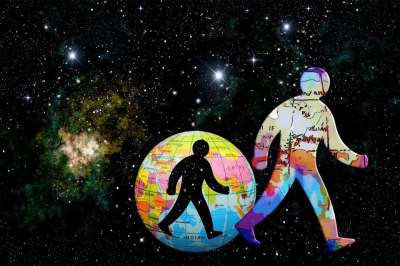 太空旅游 星星 星云 空间 星系 宇宙 行星 星际 男人 人类