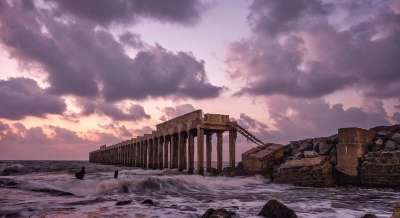 景观 海 海滩 自然 海洋 日落 天空 水 旅行 废墟 波浪