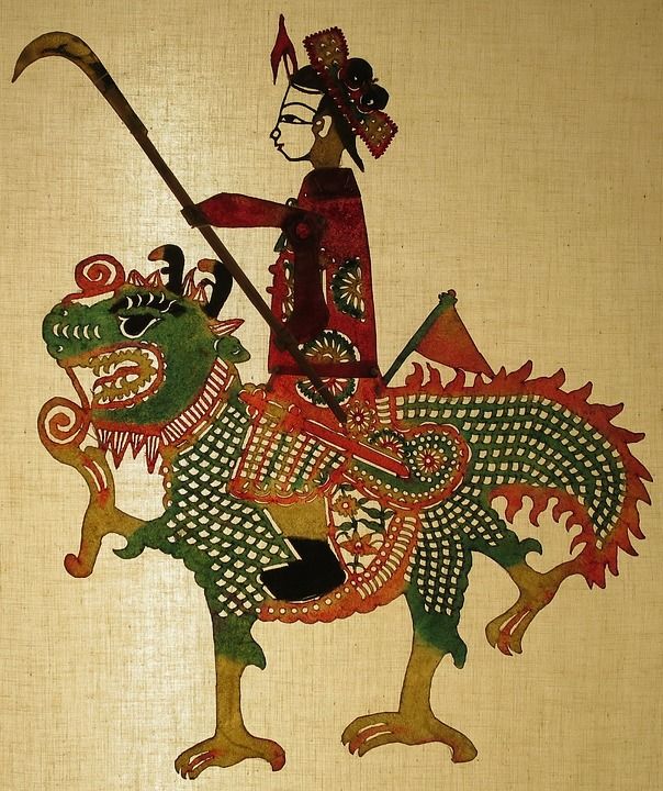 绘画 女性 战士 神奇 动物 阴影 木偶 高雄 台湾 林 刘