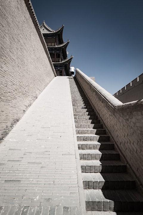 嘉峪关 楼梯 中国 嘉峪关长城 城堡 堡 堡垒 历史性 结构