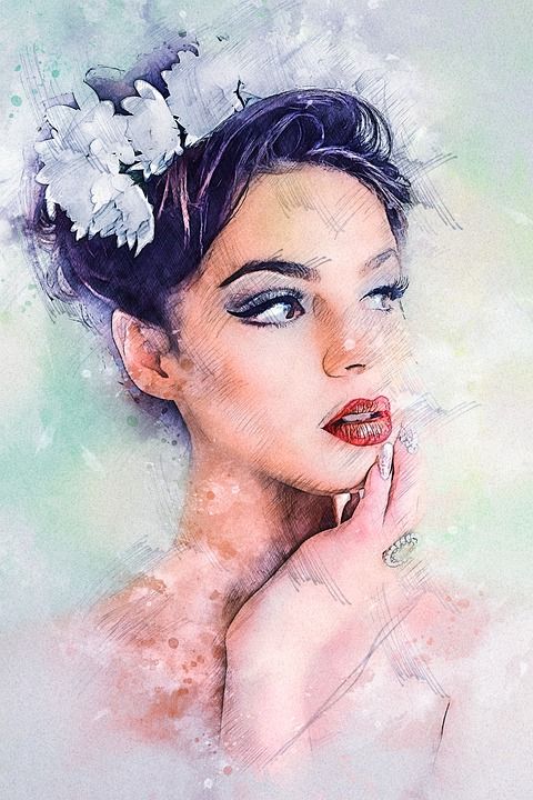 女士 时尚 年轻 模型 女孩 肖像 头发 优雅的 美丽 人