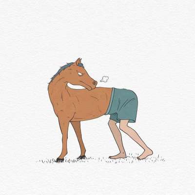 绘画 创造力 想象力 马 怪物 男人