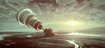 幻想 景观 齿轮 超现实的 极好的 情绪 神秘 天堂 戏剧性