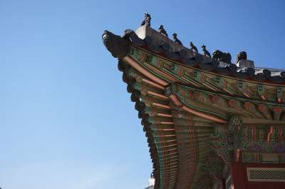 高宫 宫 疯狂的 天空 景观 蓝色 汉城 韩国 大自然