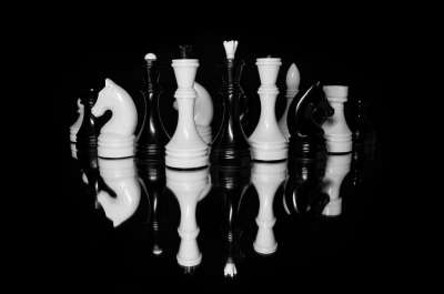 棋 棋盘上的棋子 将死 游戏 棋盘游戏 王 女王 黑色背景 马