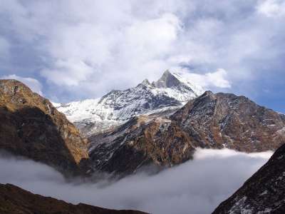 尼泊尔 Basecamp 喜马拉雅山 山 雪 景观