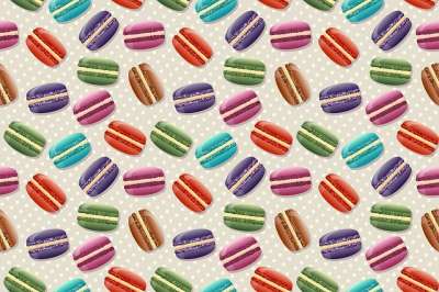 Macaron 杏仁饼乾 程式化的马卡龙 设计 重复 无缝模式