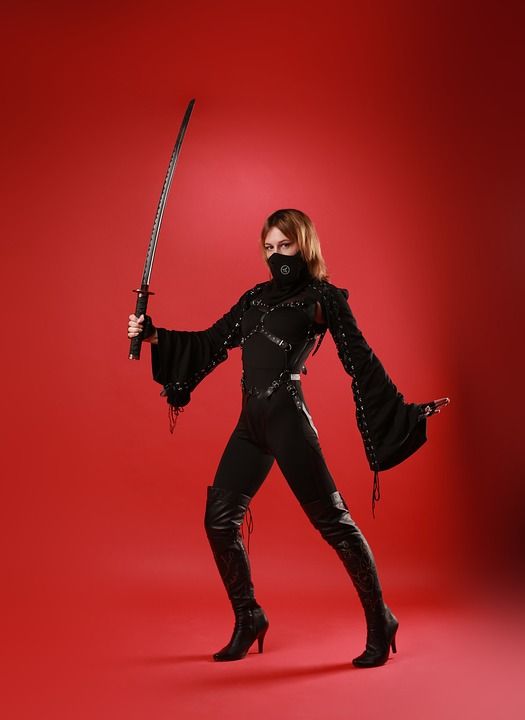 女士 模型 戏服 角色扮演 肖像 剑 武士刀 武士 忍者 战士