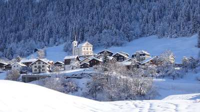 山村 建筑物 雪 寒冷的 冬天 房屋 树木 村庄 镇