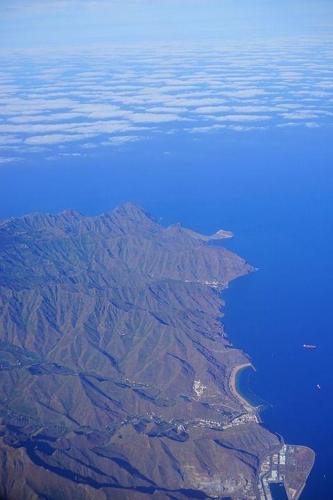 特内里费岛 鸟瞰图 岛 加那利群岛 飞行 海岸 山 圣安德烈斯