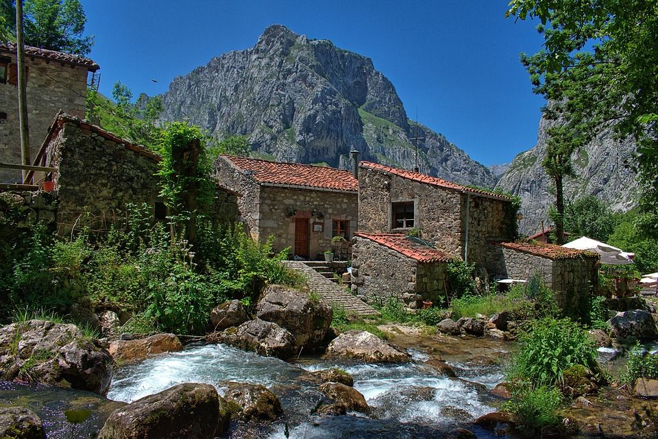 河, 景观, 自然, 高山, 阿斯图利亚斯, 西班牙, 徒步旅行, 欧洲的高峰