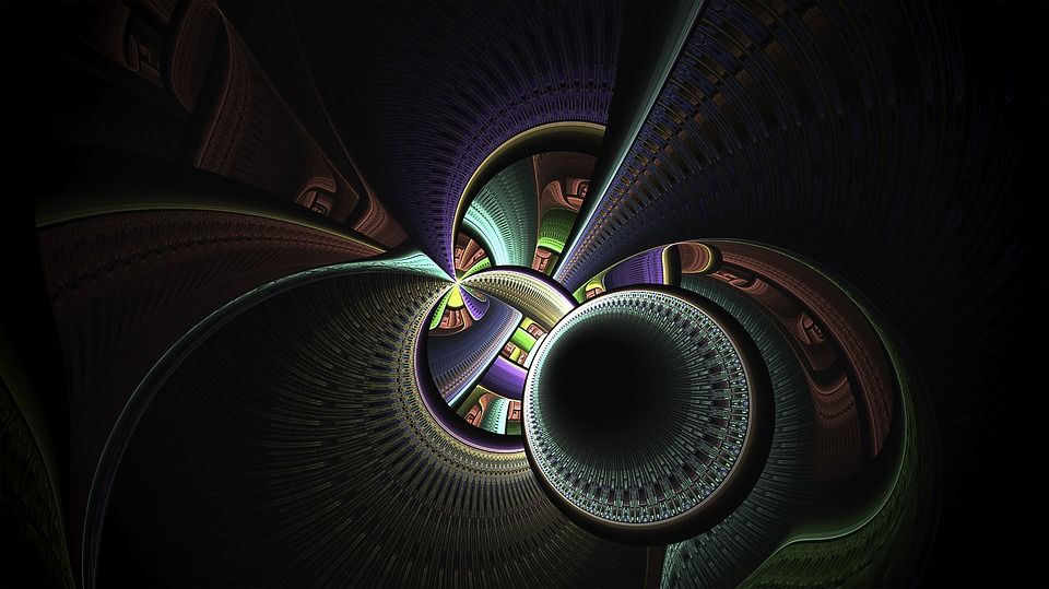 分形, 分形艺术, 多色的, 抽象, 图案, 空间, 数字艺术, 黑色的抽象