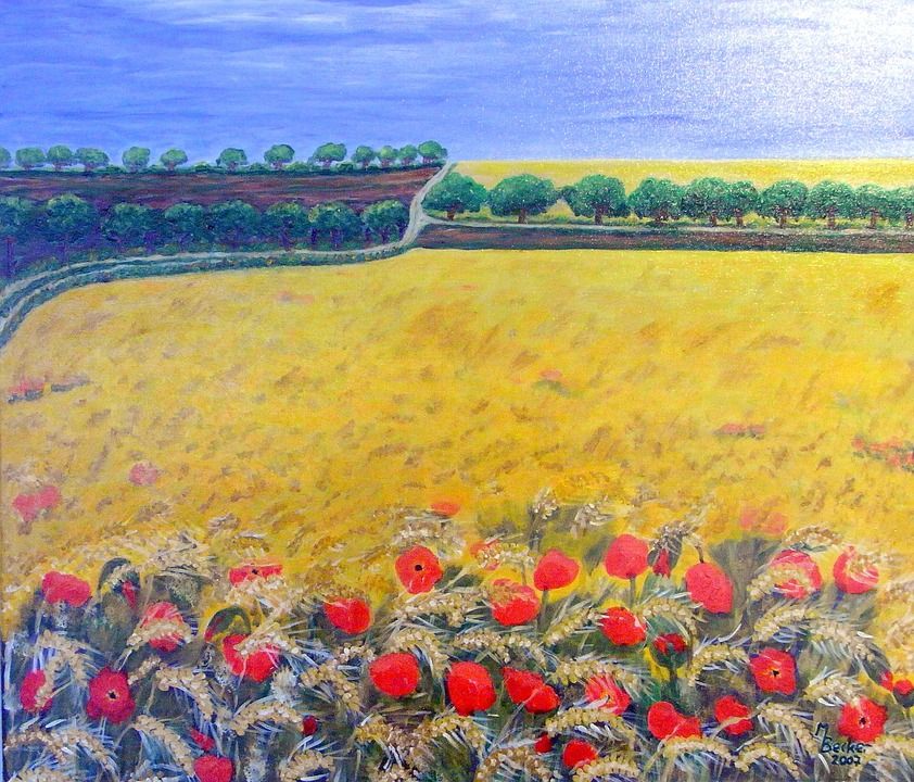 粮食, 场地, 绘画, 图片, 艺术, 作画, 染, 艺术的, 艺术家, 作品