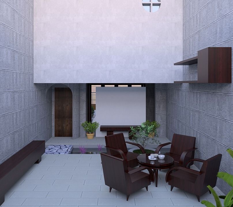 室内设计, 房间, 客人, 景观, 房子, 漂亮, 3D 最大, 家具, 可视化