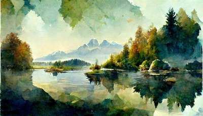 山 原野 河 小山 背景 自然 天空 风景 环境 农村 绘画