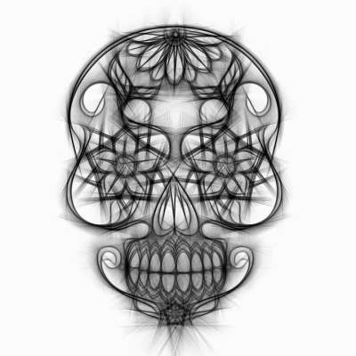 骷髅和交叉骨 画画 铅笔 抽象的