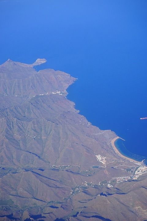 特内里费岛 鸟瞰图 岛 加那利群岛 飞行 海岸 山 圣安德烈斯