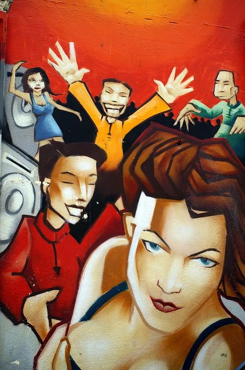 墙上的画 墙 涂鸦 正面 绘画
