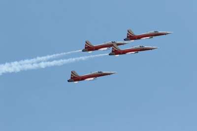 F-5 老虎 瑞士 飞机 航展 军队 F5 喷射 形成