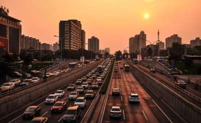 街道 交通 高速公路 汽车 运输 车辆 车 日落 中国 北京
