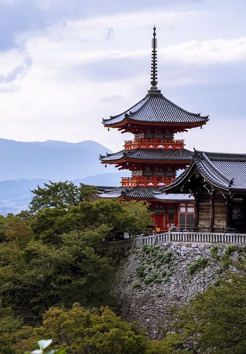 日本 亚洲 寺庙 京都 地标 宝塔 Kiyumizu