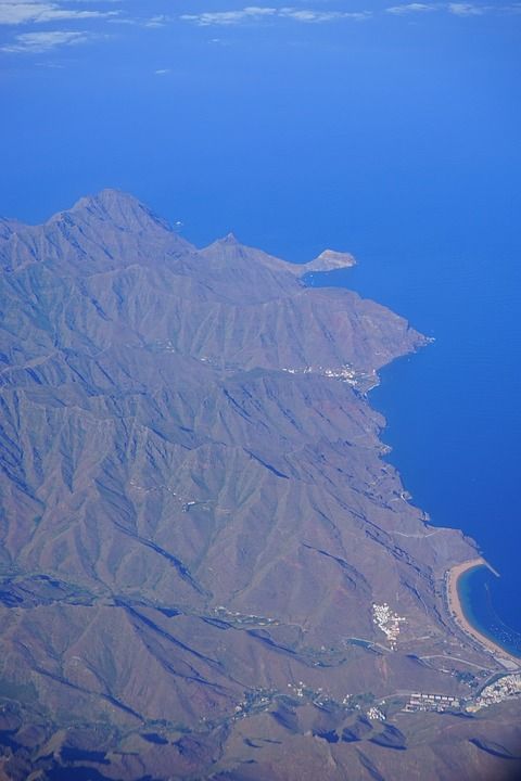 特内里费岛 鸟瞰图 岛 加那利群岛 飞行 海岸 山 圣安德烈斯