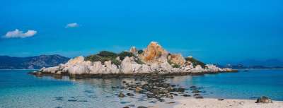 海滩 岛 自然 海洋 全景 岩石 风景秀丽的 海 海景 海滨