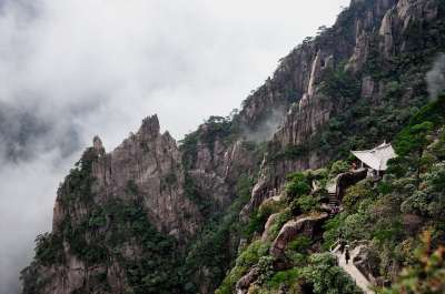 大自然 山 景观 岩石 旅游 黄山 中国 雲海