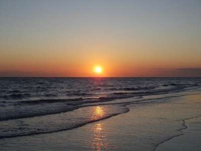 日落 海滩 海 太阳 夏天 假日 海洋 水 空气 日出 滨