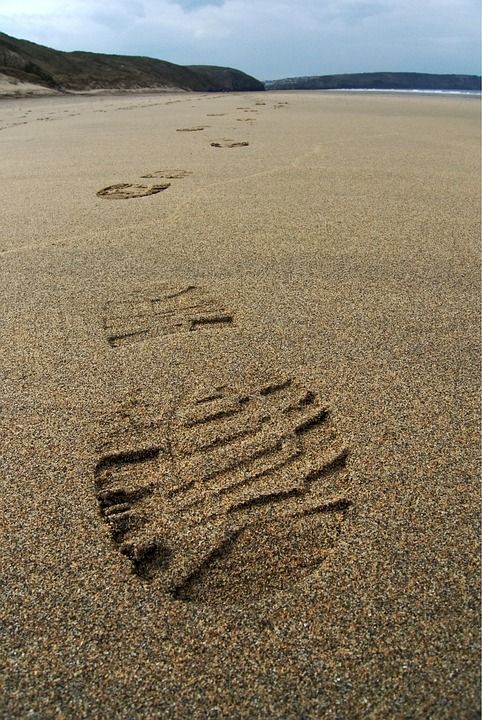 脚印 沙 追踪 打印 脚 开机 海滩 旅行 走 步行 步