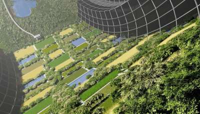太空殖民地 空间站 科幻 技术 未来 树木 领域 人类殖民地