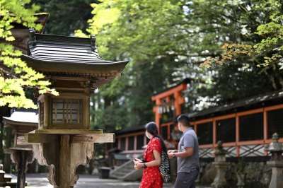 高野山 寺庙 灯笼 日本 修道院 历史性 旅游景点 游客 旅游
